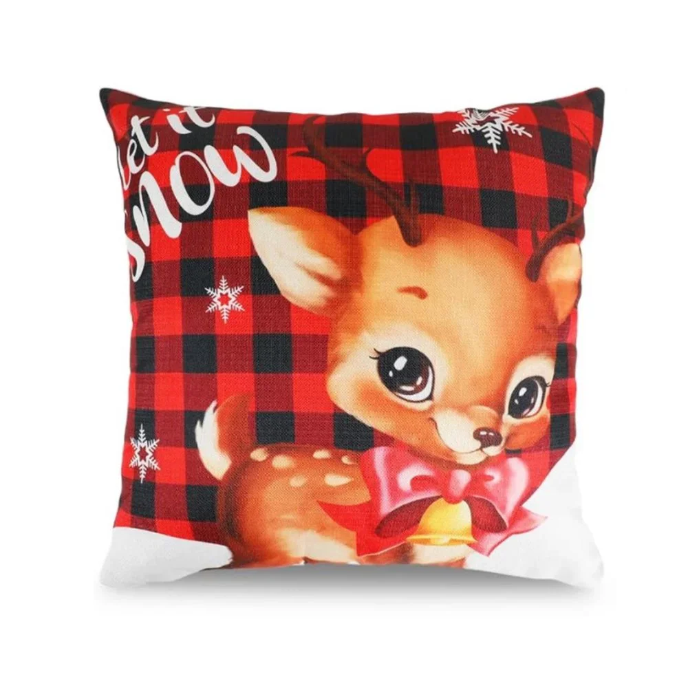2/$12 💥🆕 Let it Snow Reindeer Christmas Sofa Bed Accent Pillow Cover | 1386